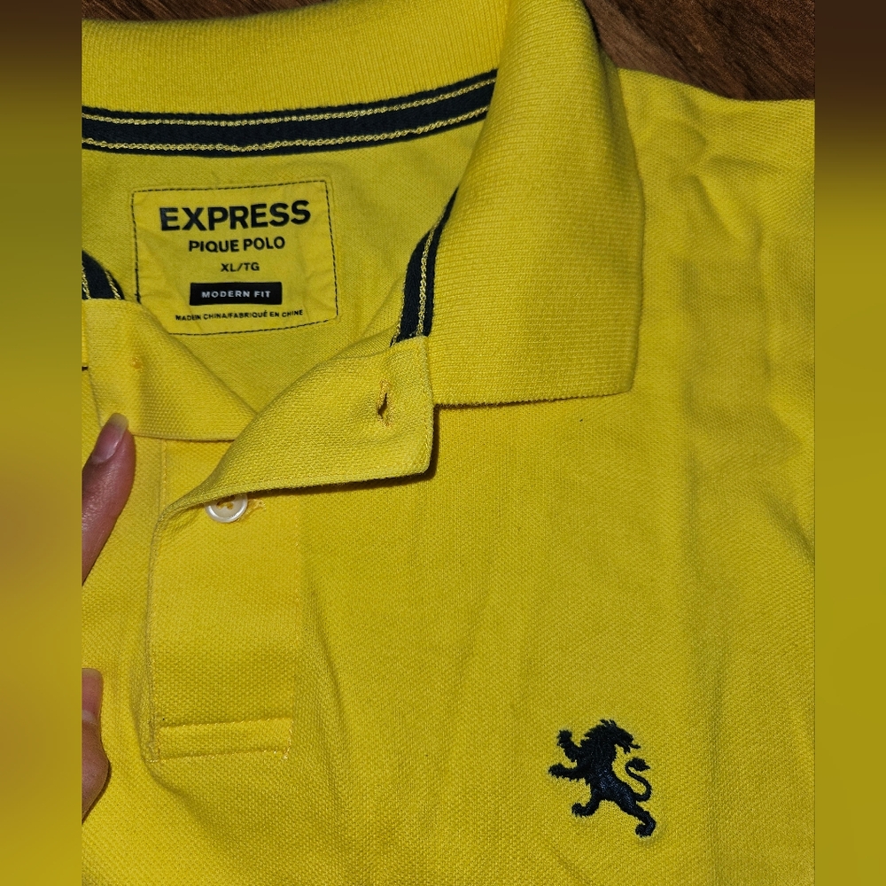 Express Yellow Pique Polo Shirt for Men